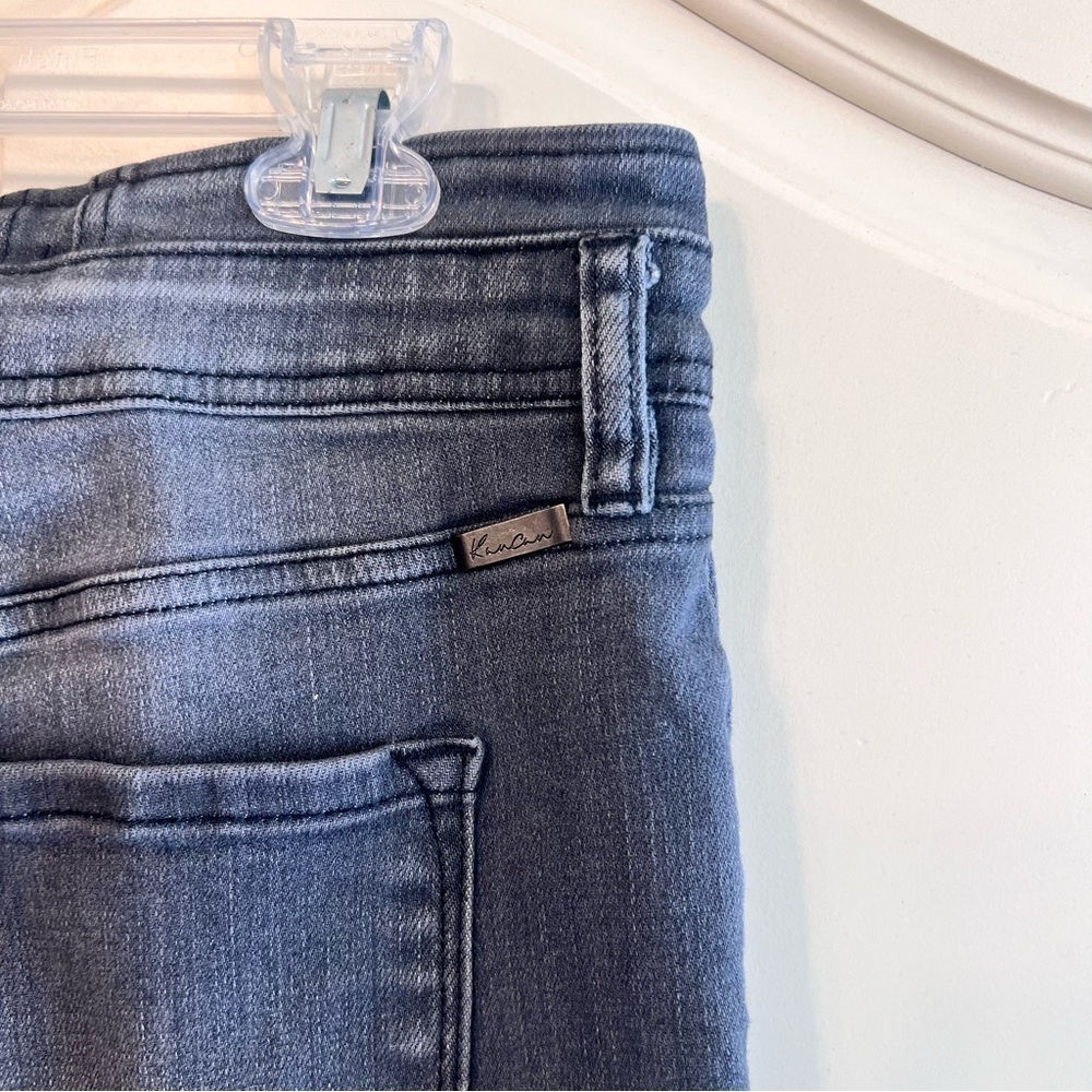 KanCan Ankle Jeans in Black, Frayed Hem, Straight to Tapered Leg, Size 31 - Picture 8 of 9